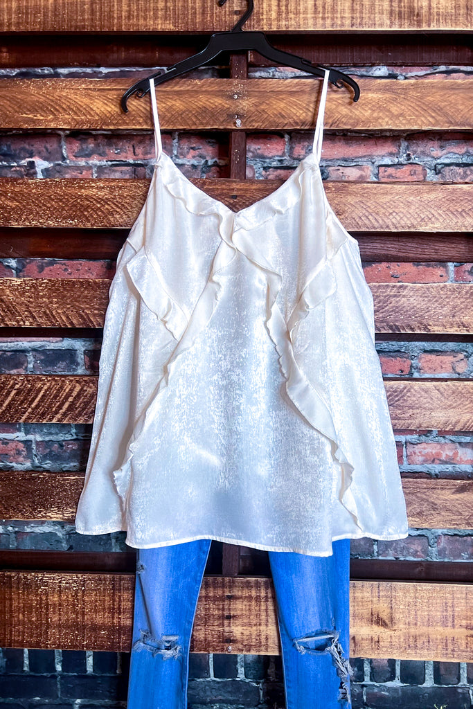 STYLE CRUSH OFF WHITE SATIN TOP