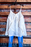 STYLE CRUSH OFF WHITE SATIN TOP-----------SALE