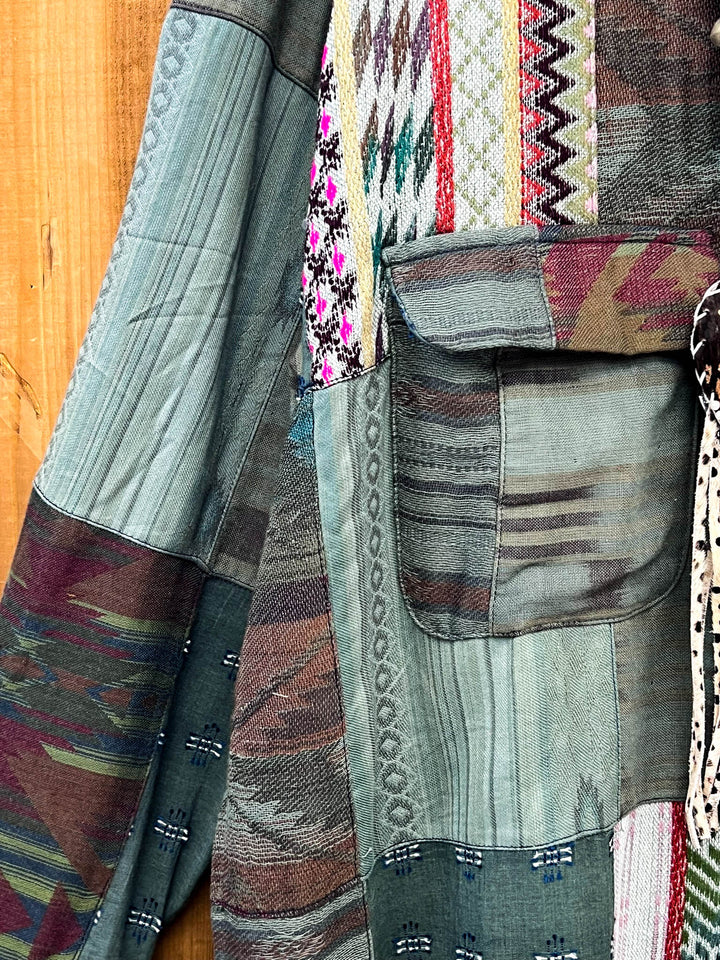 Tribal Waters Patchwork Jacket - Green Tones