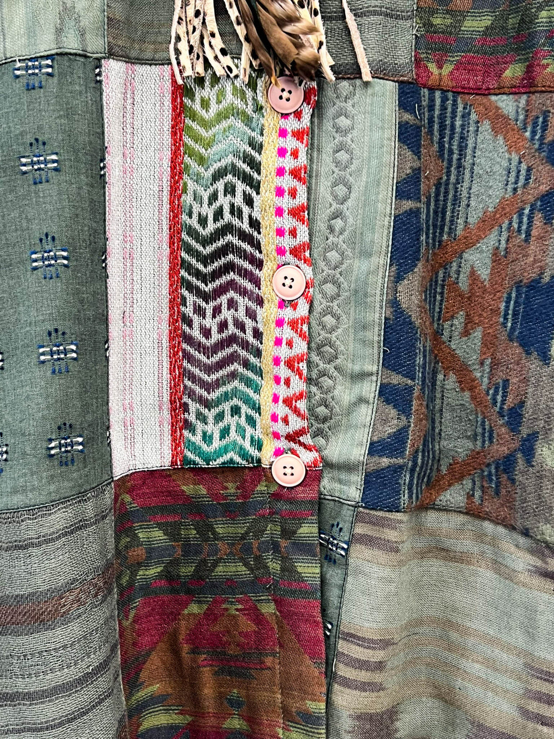Tribal Waters Patchwork Jacket - Green Tones