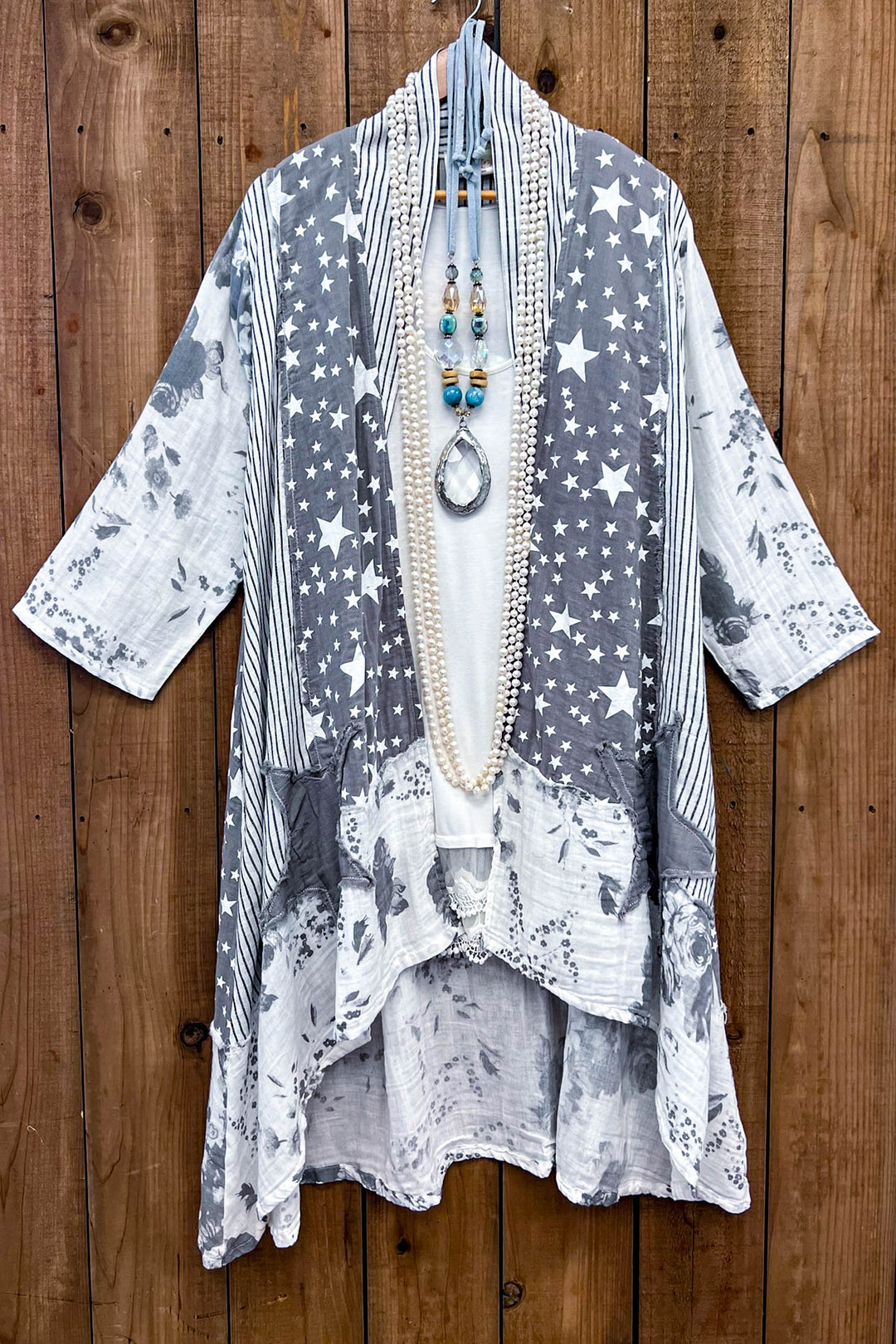 Stars and Stripes Forever Jacket - 100% Cotton - Gray