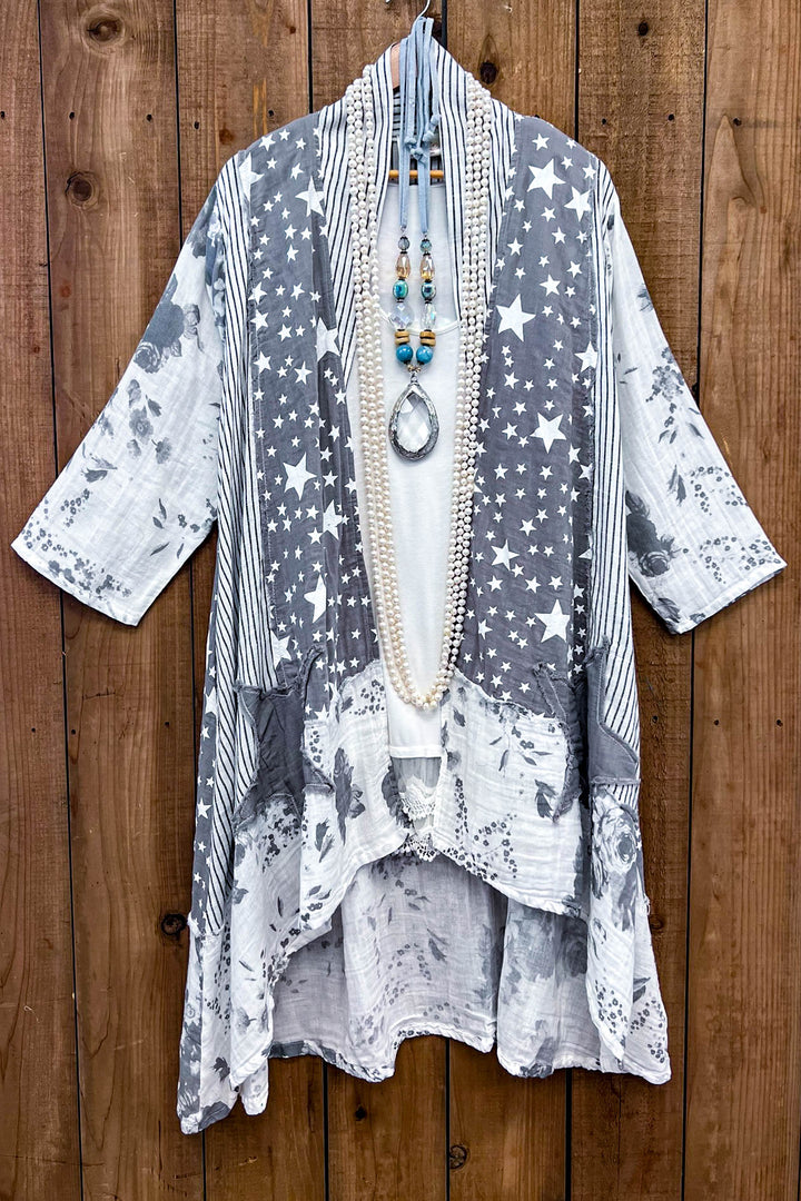 Stars and Stripes Forever Jacket - 100% Cotton - Gray