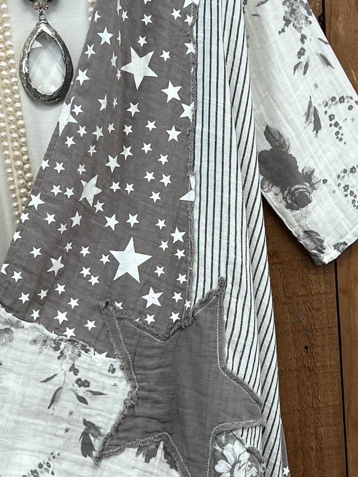 Stars and Stripes Forever Jacket - 100% Cotton - Gray