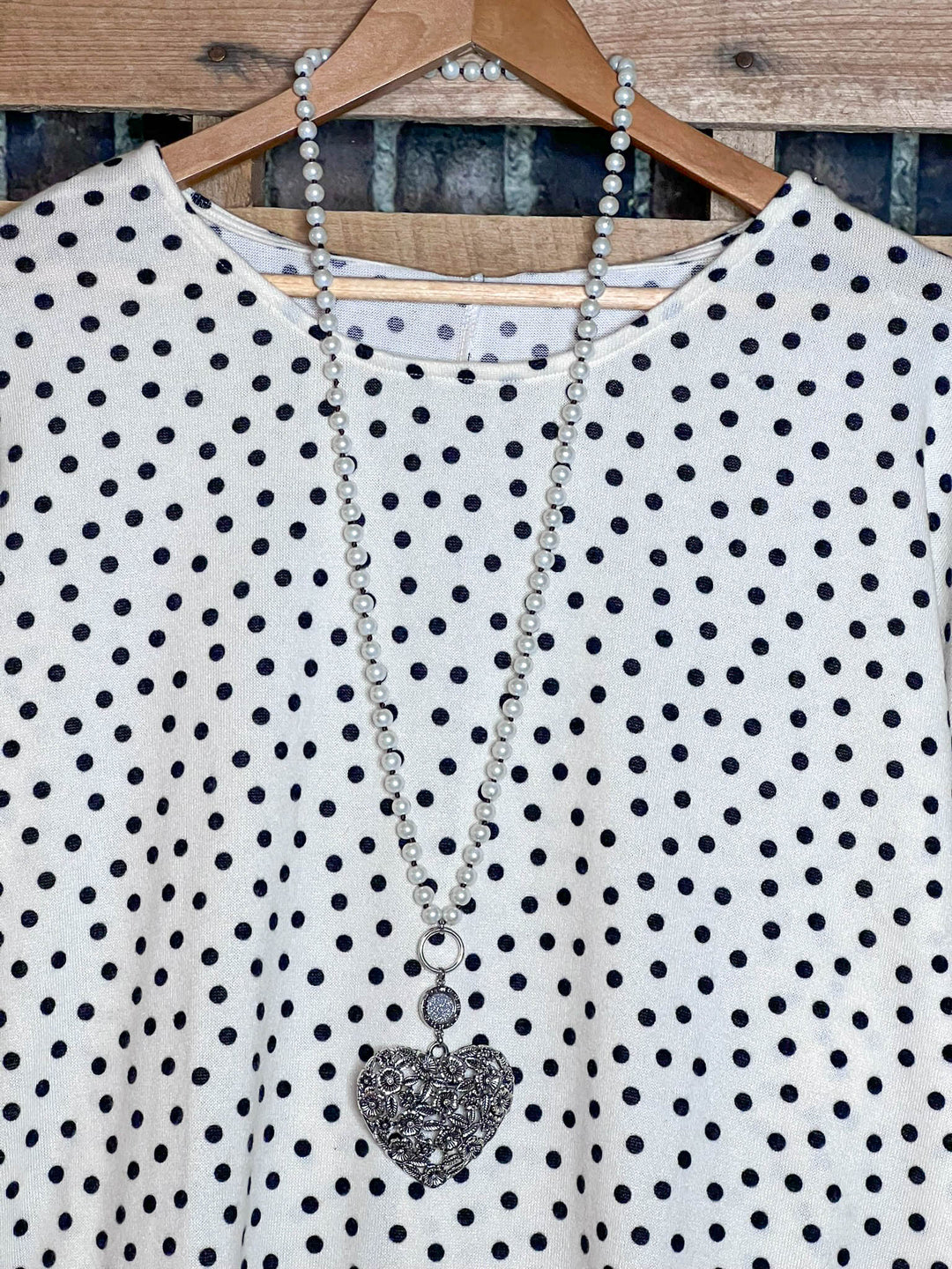 DARLING BE MINE POLKA DOT TUNIC IN BLACK AND CREAM