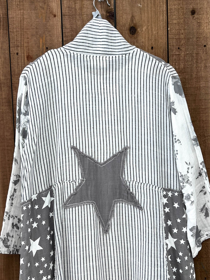Stars and Stripes Forever Jacket - 100% Cotton - Gray