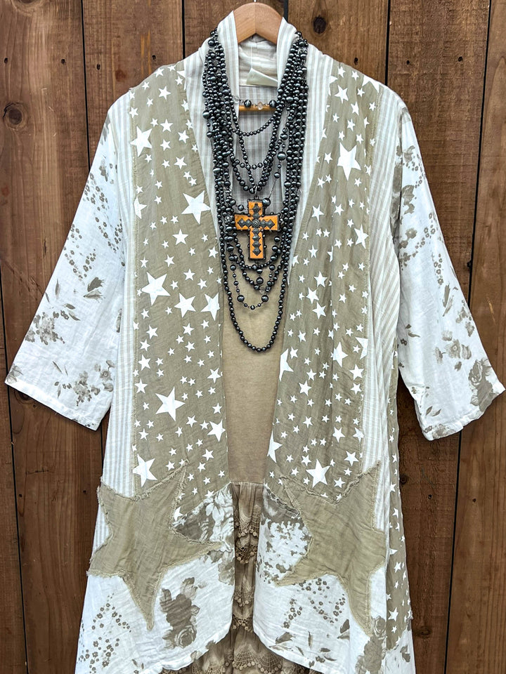 Stars and Stripes Forever Jacket - 100% Cotton - Taupe