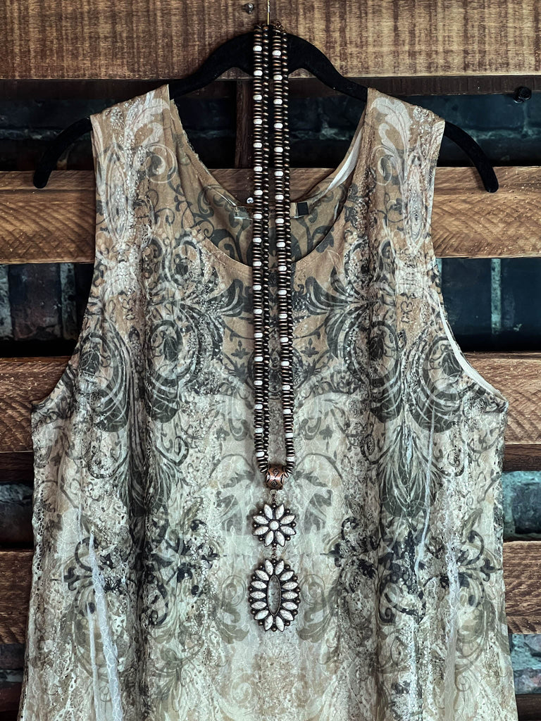 You are so Beautiful Lace Tunic in Taupe & Olive