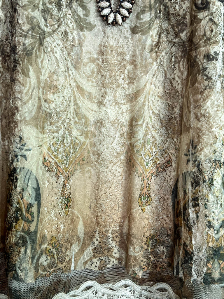 You are so Beautiful Olive & Taupe Lace Tunic