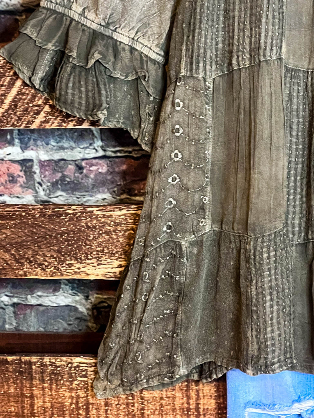 EMBRACE THE JOY SHIRT JACKET IN GREEN ------SALE