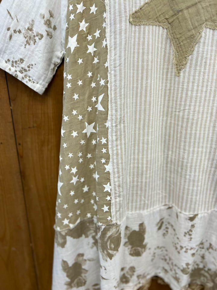 Stars and Stripes Forever Jacket - 100% Cotton - Taupe