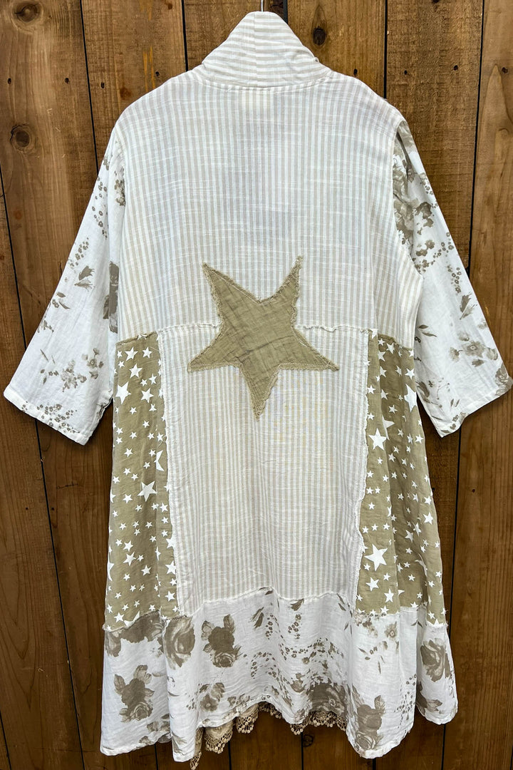 Stars and Stripes Forever Jacket - 100% Cotton - Taupe