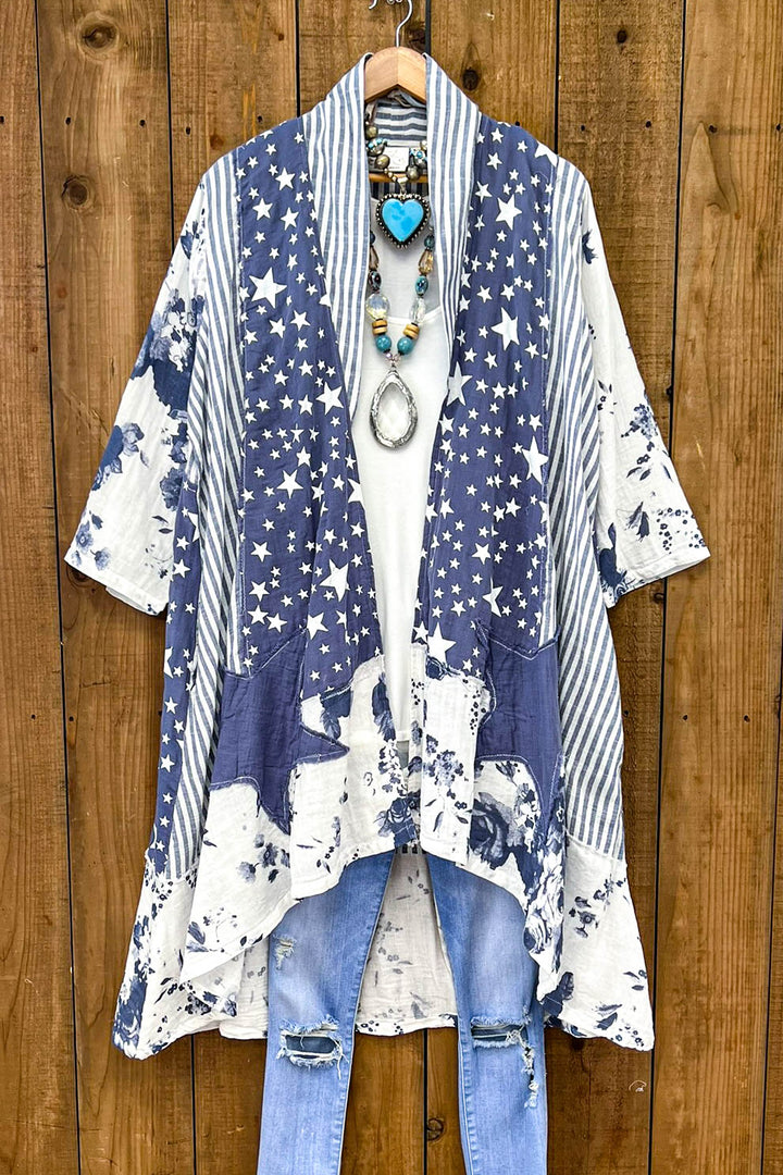 Stars and Stripes Forever Jacket - 100% Cotton - Blue