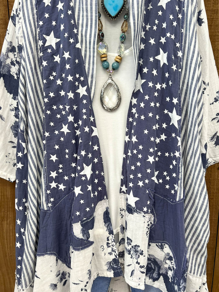Stars and Stripes Forever Jacket - 100% Cotton - Blue