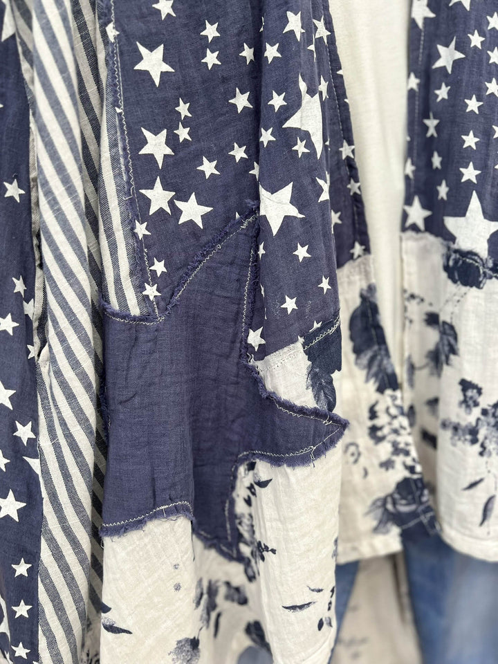 Stars and Stripes Forever Jacket - 100% Cotton - Blue