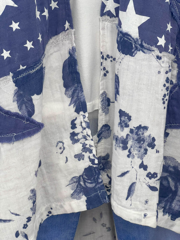 Stars and Stripes Forever Jacket - 100% Cotton - Blue