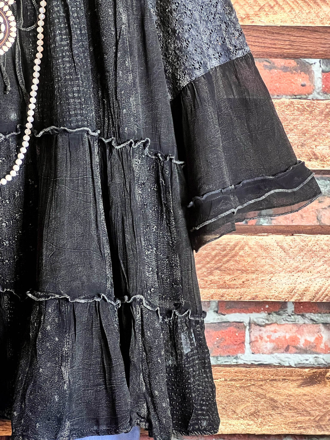 A ROMANTIC TWIST BOHO BLACK DRESS-----------SALE