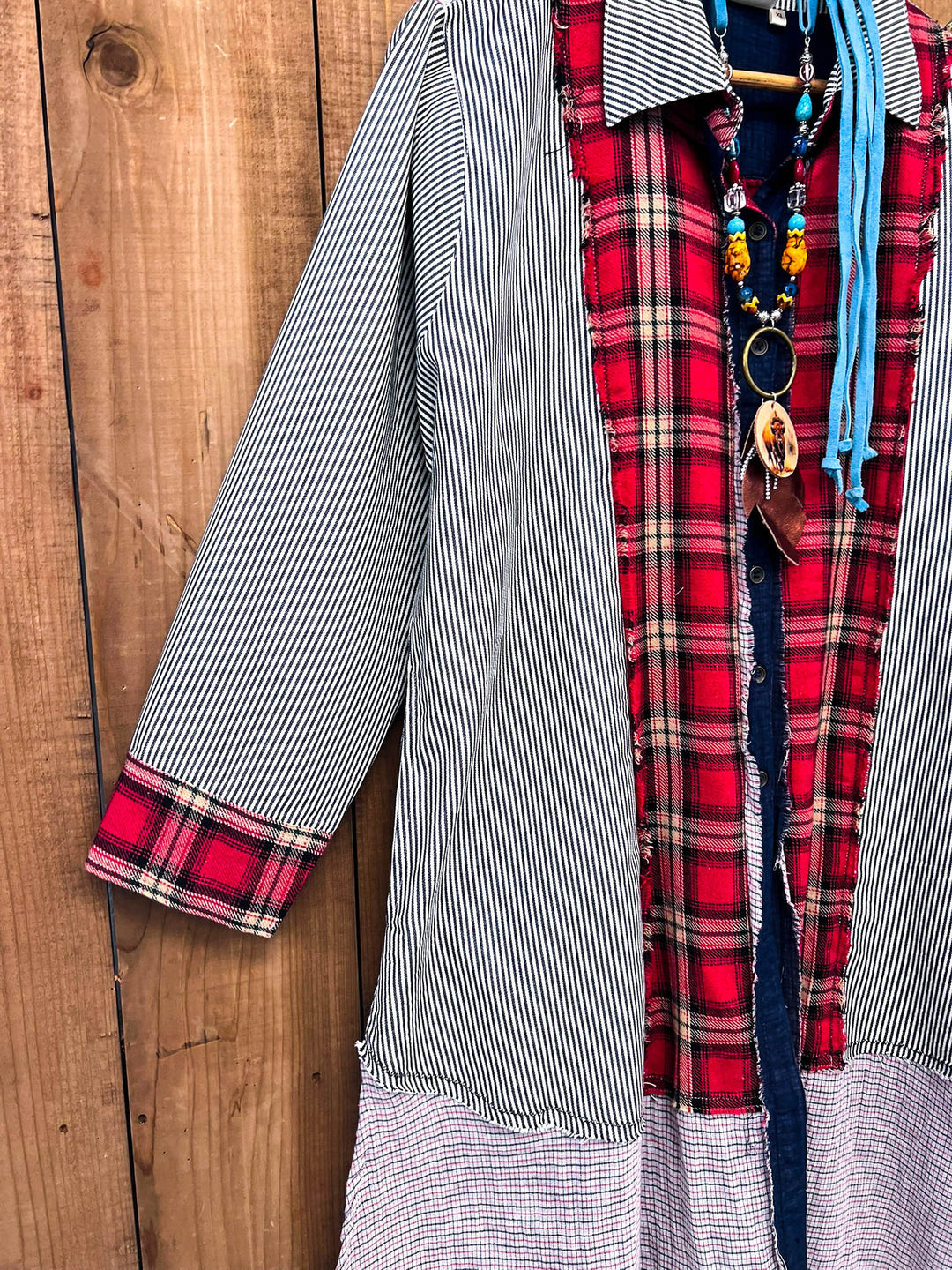 Patchwork Sunrise Plaid and Stripes Jacket