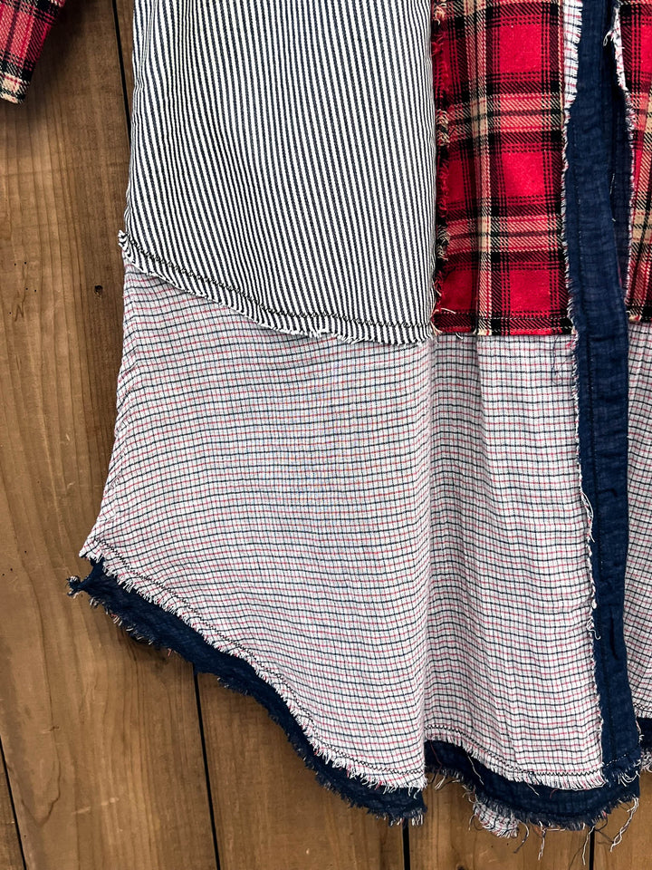 Patchwork Sunrise Plaid and Stripes Jacket