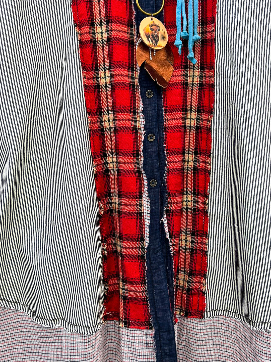 Patchwork Sunrise Plaid and Stripes Jacket