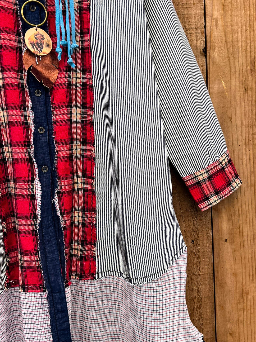 Patchwork Sunrise Plaid and Stripes Jacket