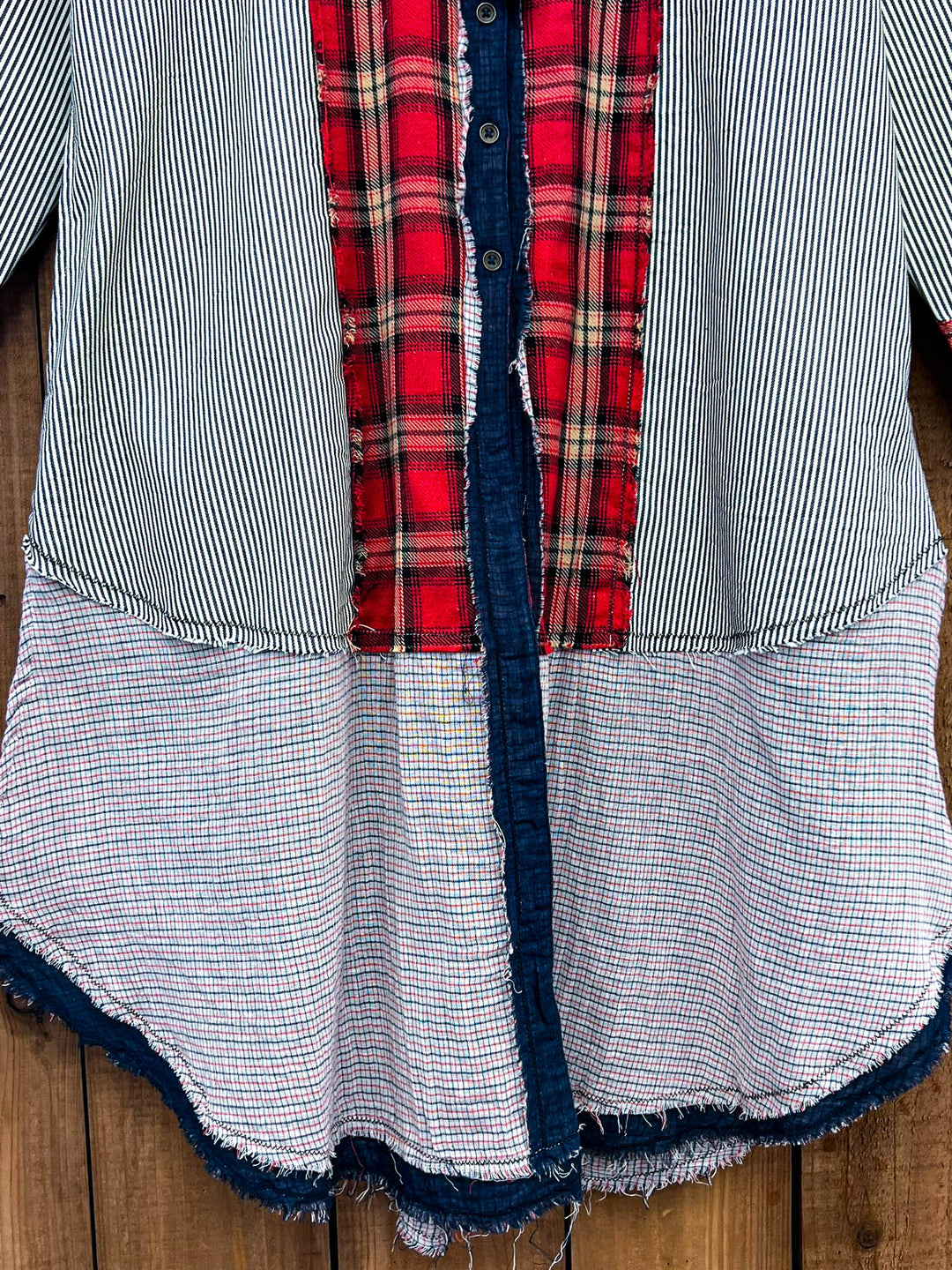 Patchwork Sunrise Plaid and Stripes Jacket