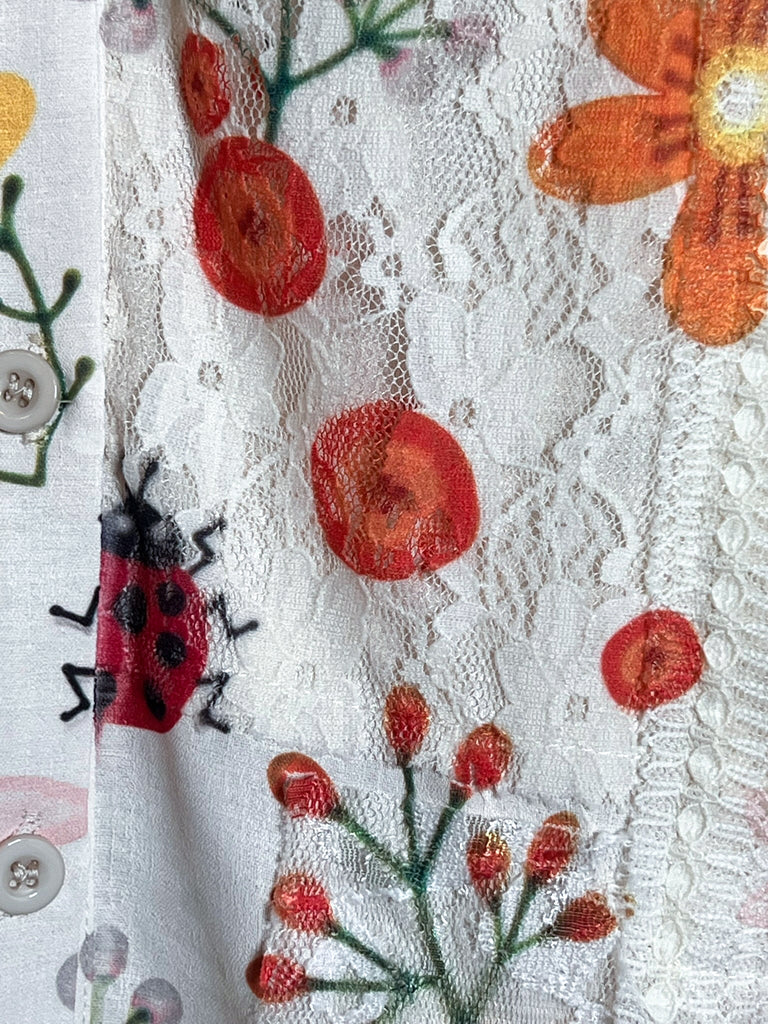 A PIECE OF MY HEART LADYBUG & FLORAL LACE JACKET