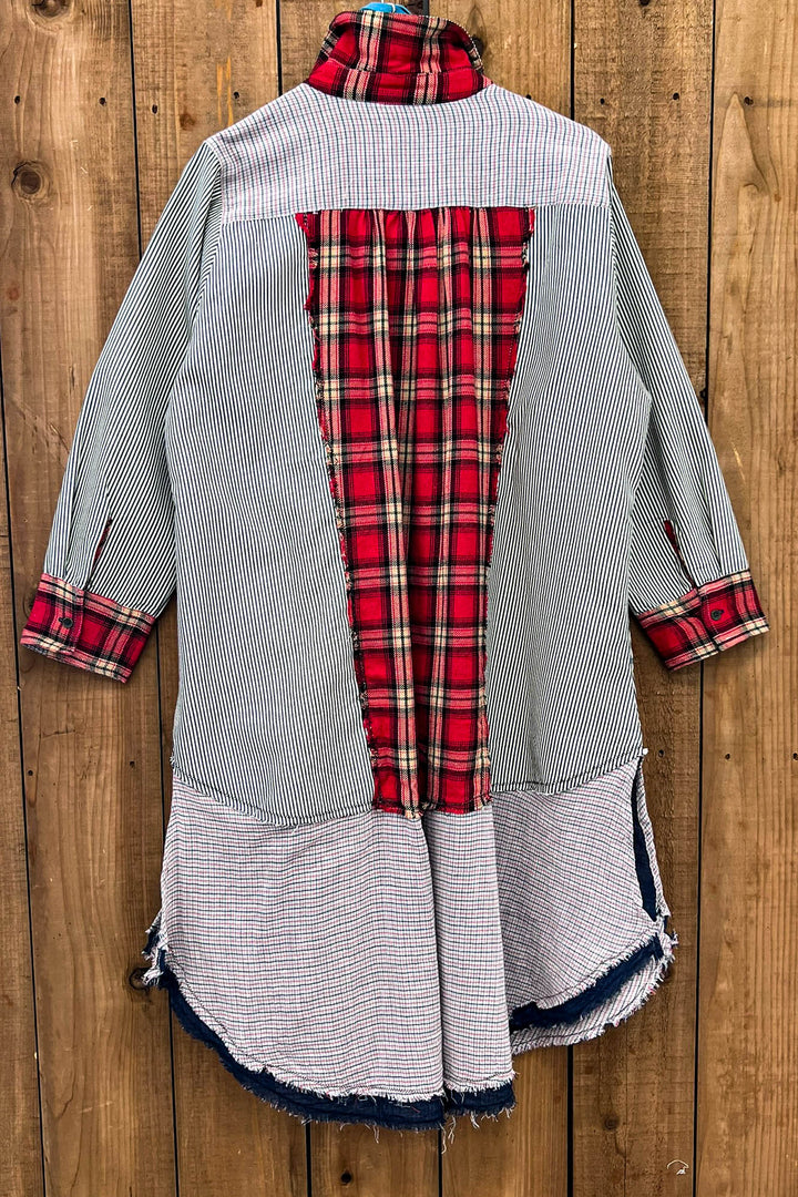 Patchwork Sunrise Plaid and Stripes Jacket