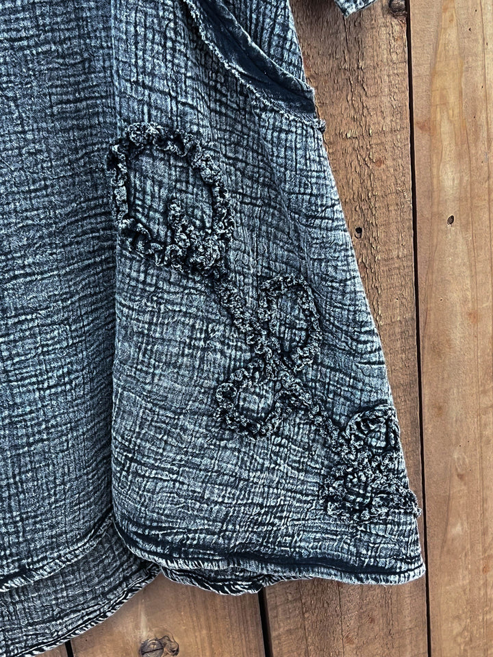 Just The Simple Things 1OO% Cotton Tunic - Charcoal Stone