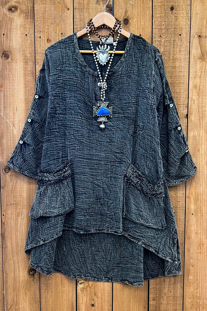 Stormy Skies 1OO% Cotton Tunic - Charcoal Stone