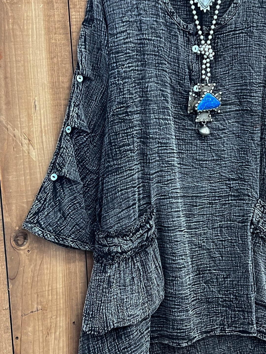 Stormy Skies 1OO% Cotton Tunic - Charcoal Stone