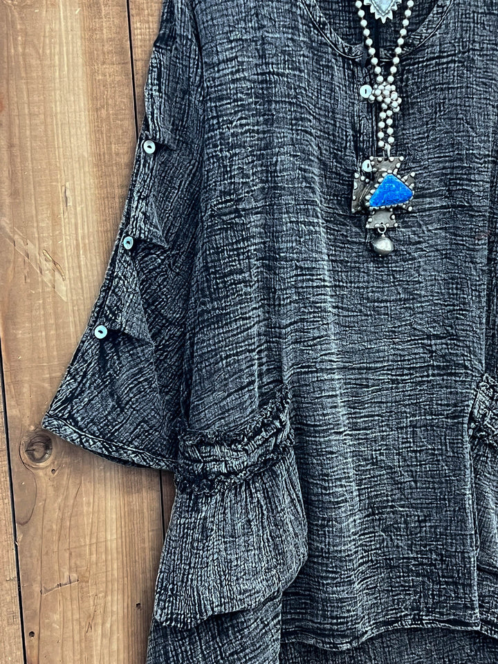 Stormy Skies 1OO% Cotton Tunic - Charcoal Stone