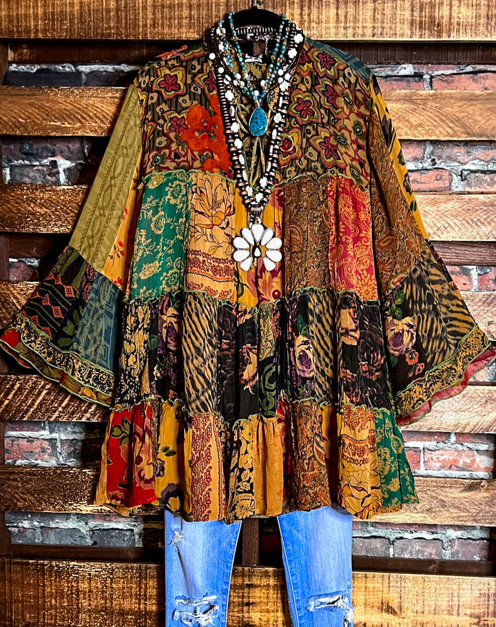 Patchwork Enchantment Beauty Multi-Color Tunic