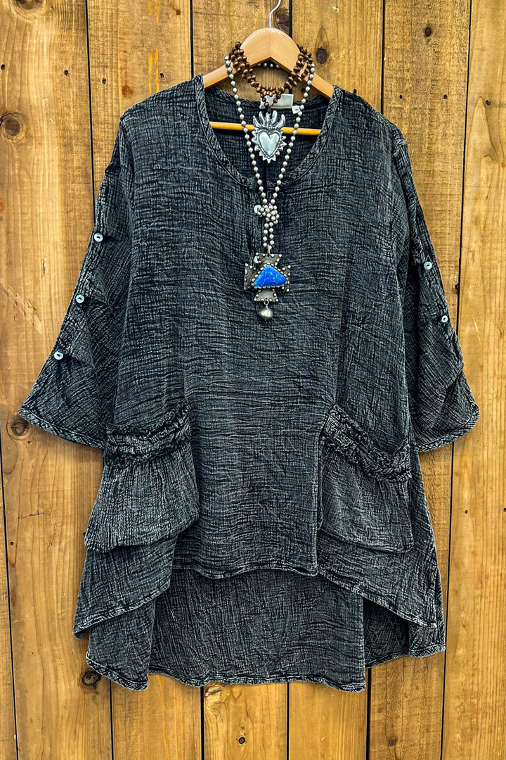 Stormy Skies 1OO% Cotton Tunic - Charcoal Stone