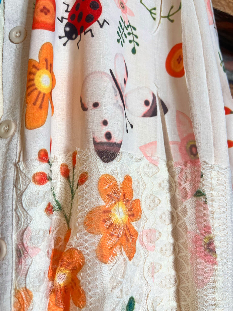 A PIECE OF MY HEART LADYBUG & FLORAL LACE JACKET