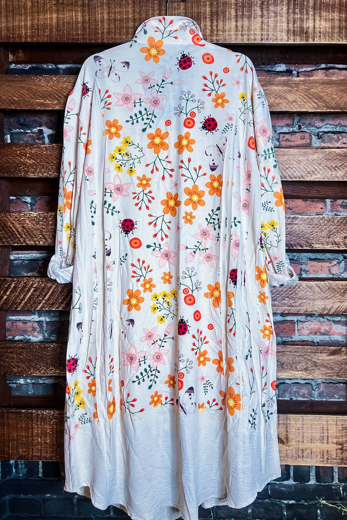 A PIECE OF MY HEART LADYBUG & FLORAL LACE JACKET