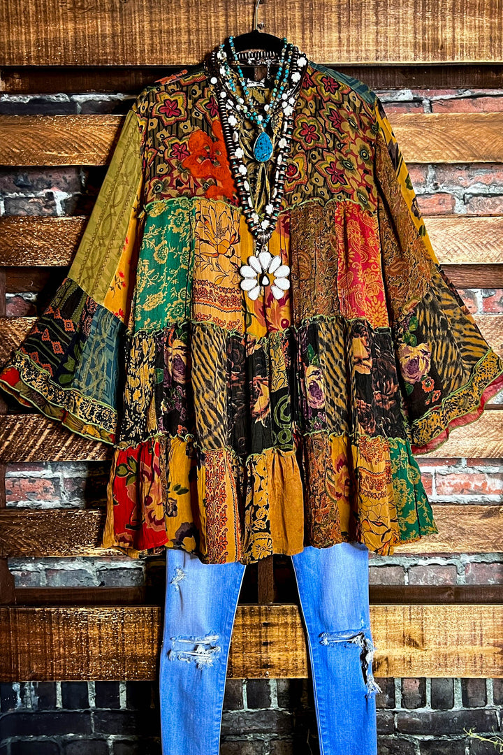 Patchwork Enchantment Beauty Multi-Color Tunic