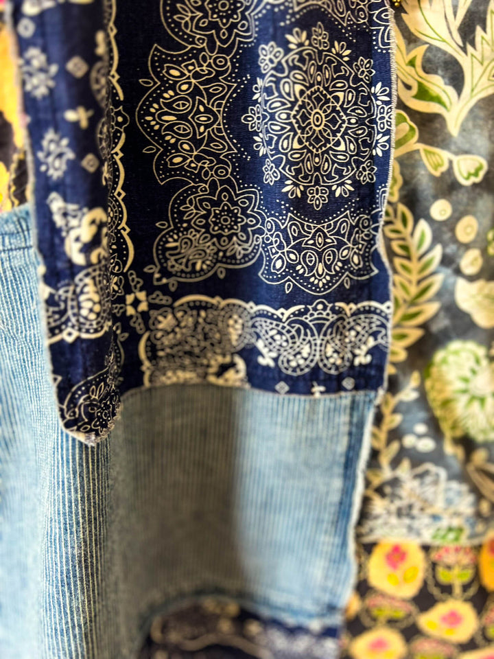 A Good Feeling Artisan Star Patch Tunic - Blue Denim & Multi-Color