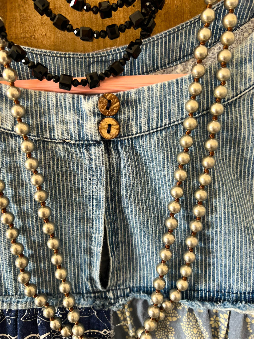 A Good Feeling Artisan Star Patch Tunic - Blue Denim & Multi-Color