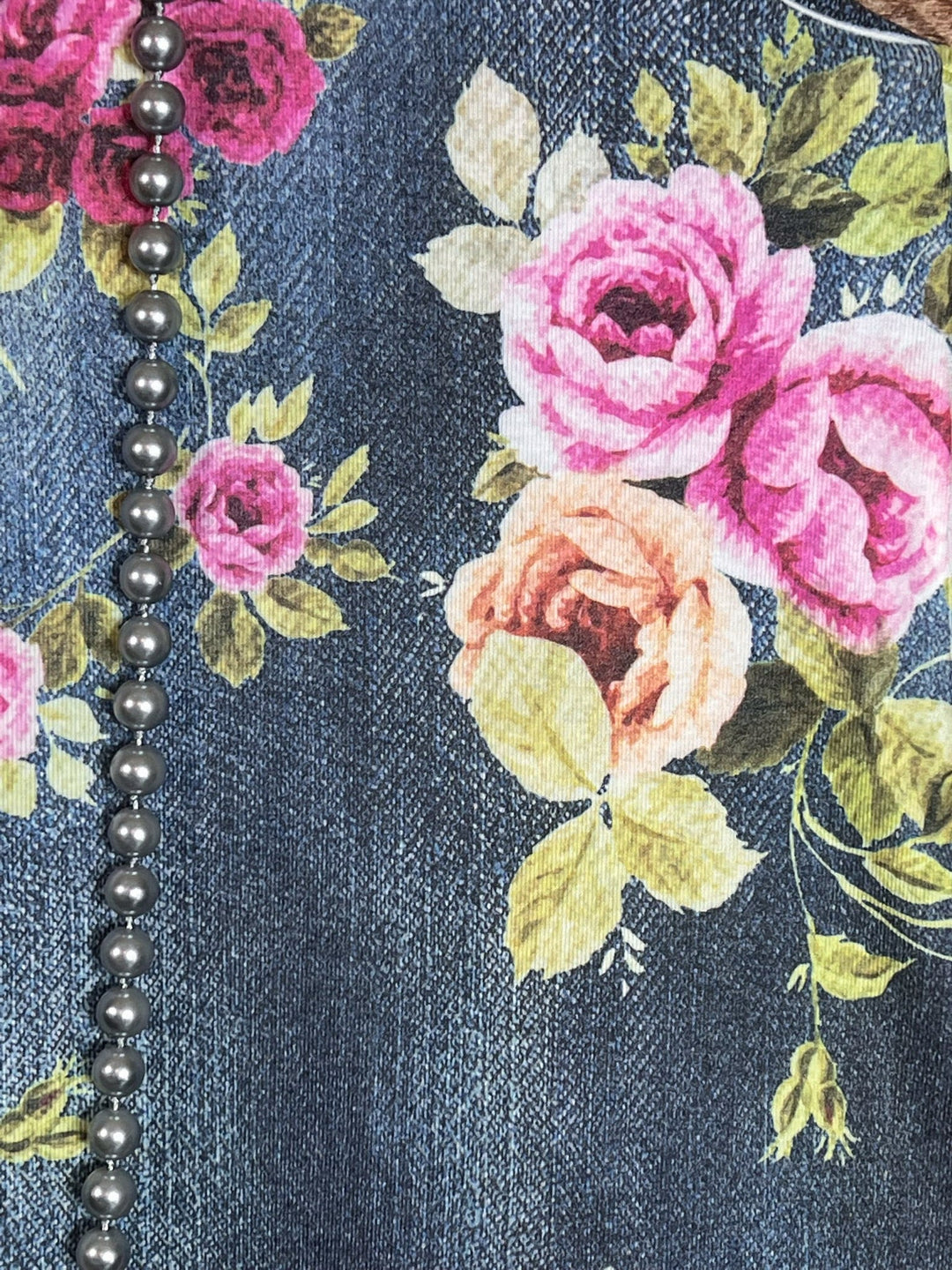 Promise In My Heart Denim & Roses Lace Layering Top