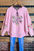 LET LOVE BLOSSOM BOHO COMFY SOFT SWEATSHIRT IN PINK