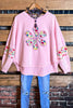 LET LOVE BLOSSOM BOHO COMFY SOFT SWEATSHIRT IN PINK