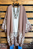 OUR ORIGINAL LOVE BOHO GAUZE FLORAL EMBROIDERED KIMONO IN MOCHA
