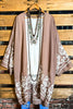 OUR ORIGINAL LOVE BOHO GAUZE FLORAL EMBROIDERED KIMONO IN MOCHA