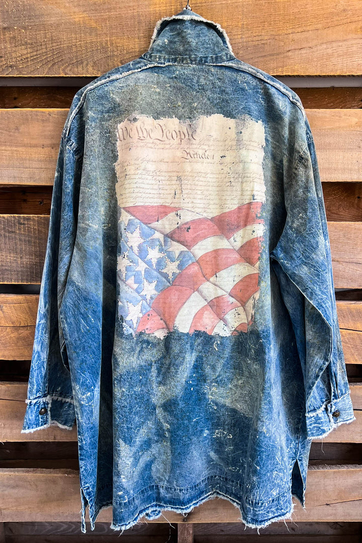 We Are the People Denim Oversized Shirt Jacket - 100% Cotton