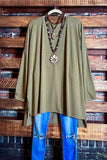 FOREVER PERFECTLY SIMPLE & OVERSIZED T-TUNIC IN KHAKI GREEN