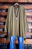 FOREVER PERFECTLY SIMPLE & OVERSIZED T-TUNIC IN KHAKI GREEN