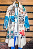 Boho Western Fab Embellished Lace Long Jacket in Multi-Color