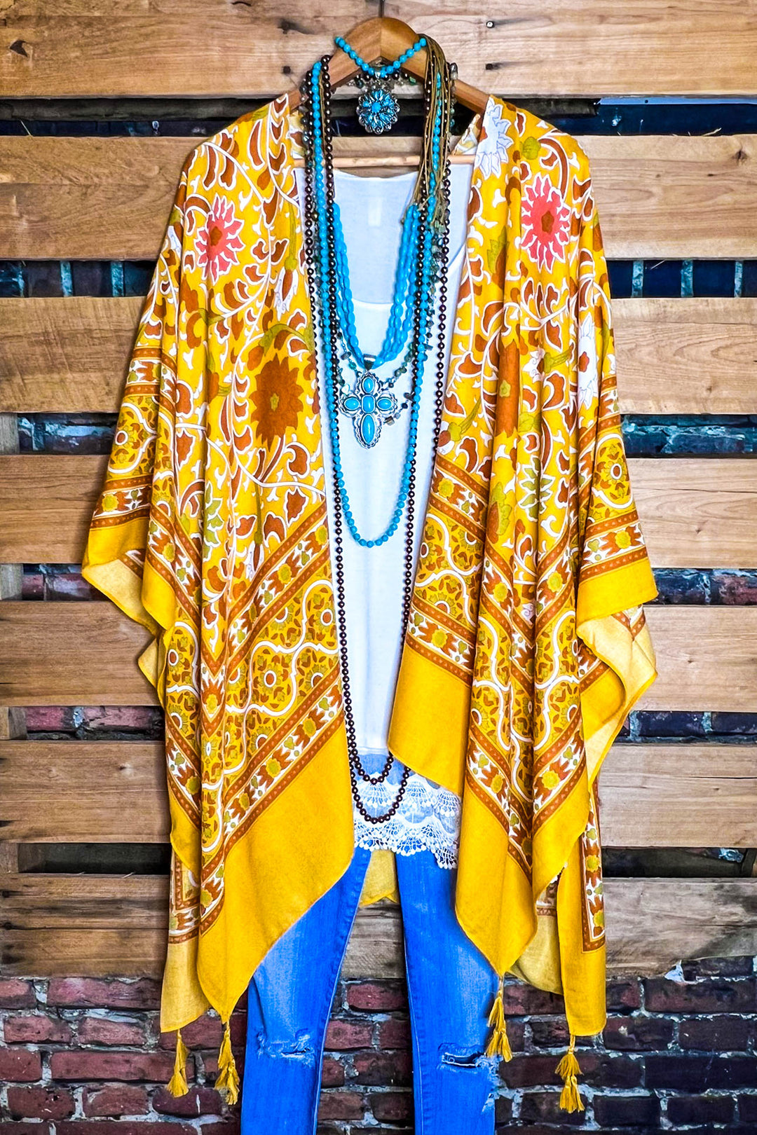 TICKETS TO PARADISE YELLOW SUNRISE BOHO KIMONO