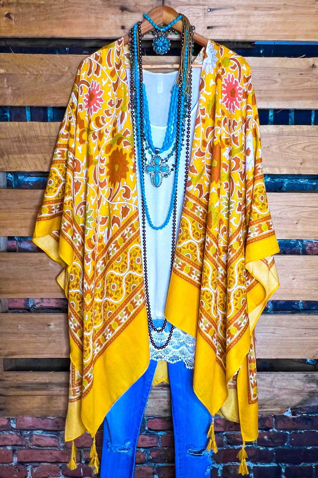 TICKETS TO PARADISE YELLOW SUNRISE BOHO KIMONO
