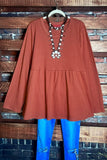 100% COTTON OVERSIZED BABYDOLL IN BROWN SUGAR----------SALE